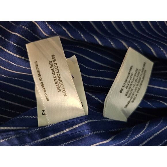 Cutter & Buck royal blue and white pinstriped button down blouse. Size M. - Picture 5 of 5